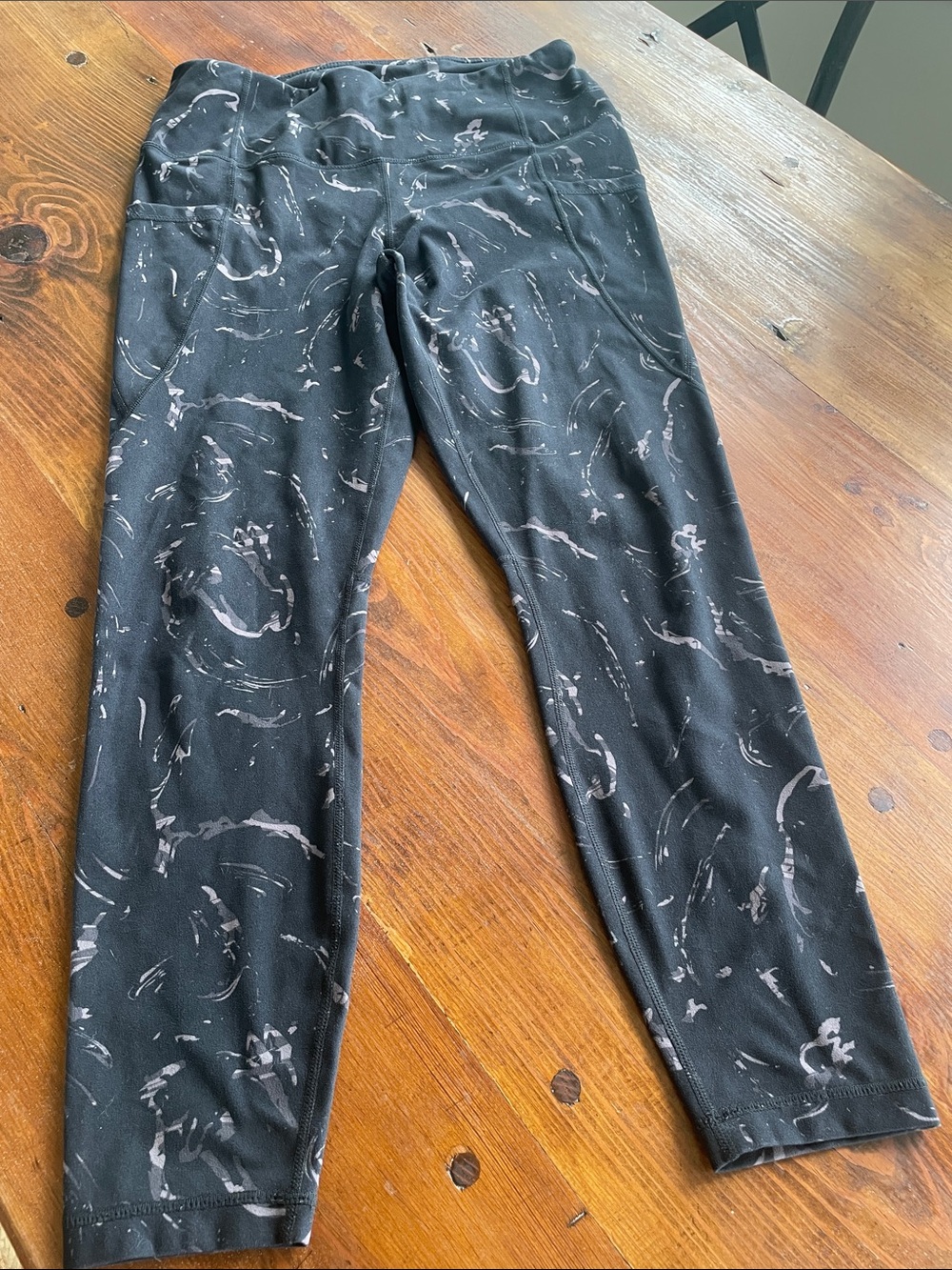 Active Life Black Marble-Print Track Pants